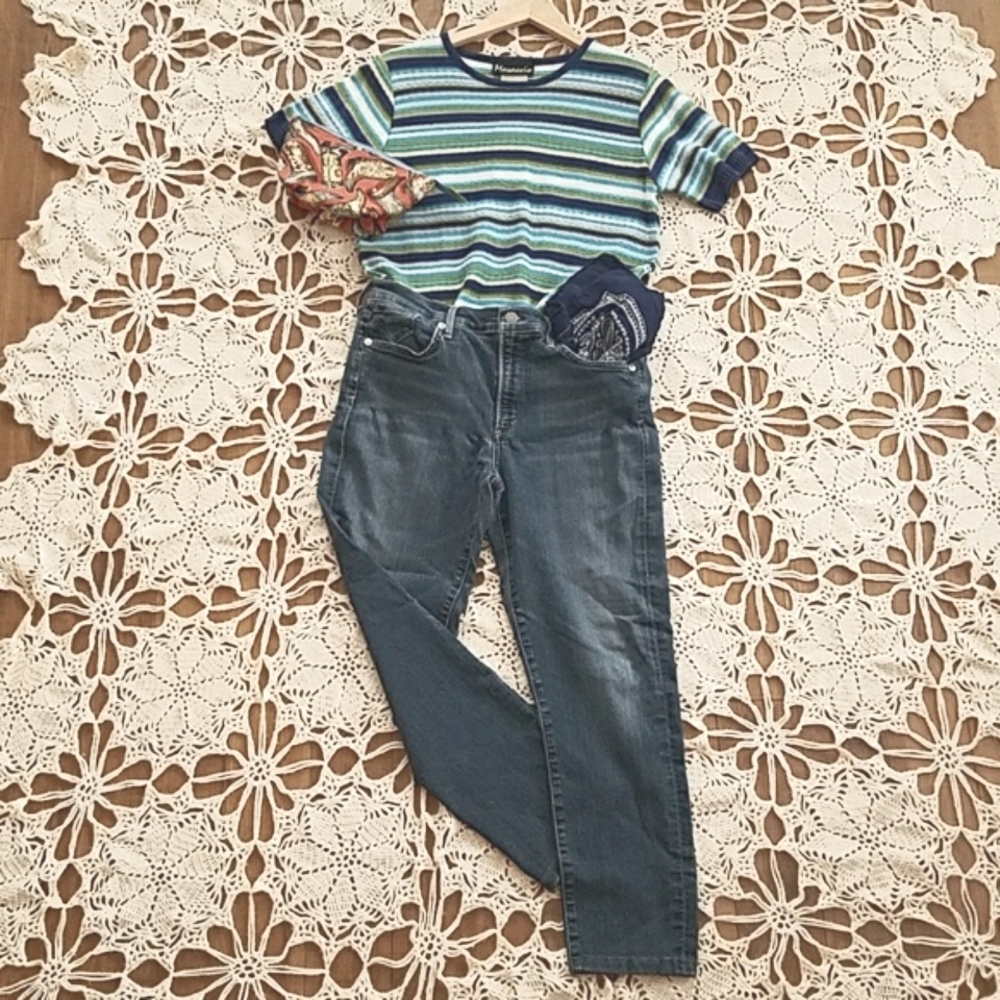 Y2K Knit Striped Tee Top